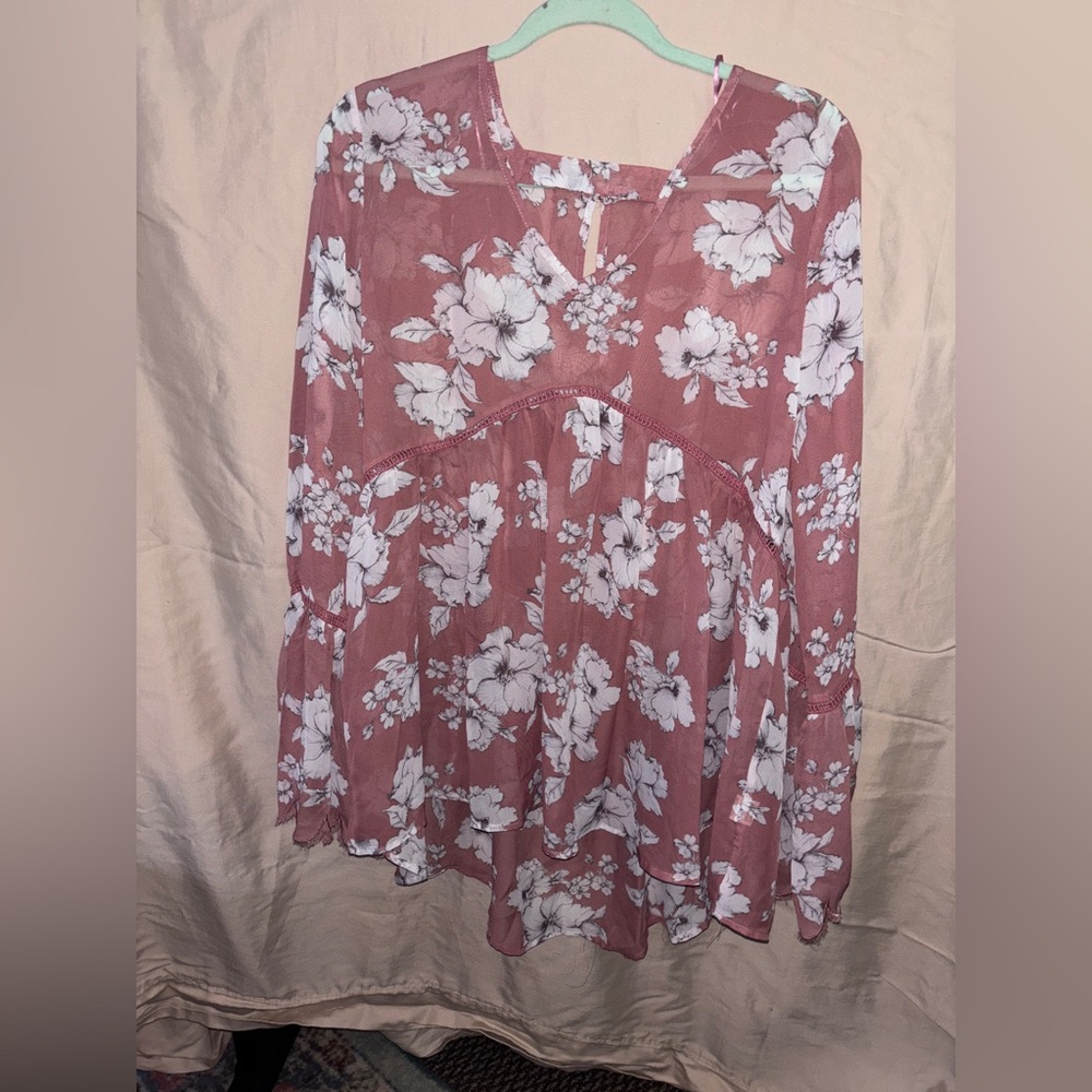 Crescent Mauve Floral Top